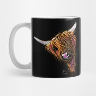 Scottish Hairy Highland Cow ' NooDLeS ' by SHiRLeY MacARTHuR Mug